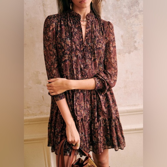 Sezane Dresses & Skirts - SEZANE Solene Dress Abstract Floral 34/XS